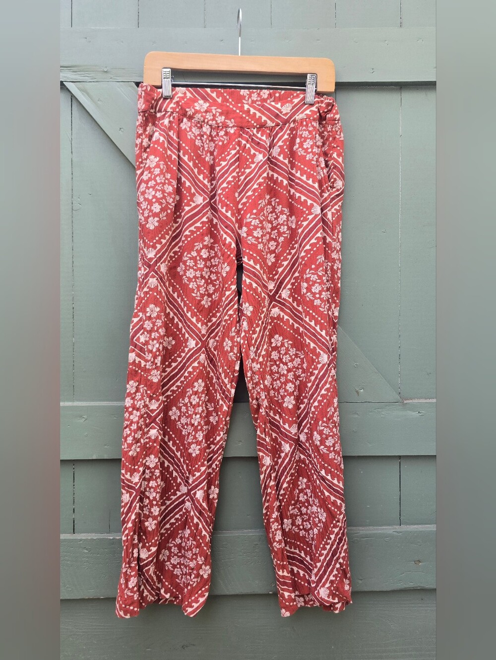 Red Printed Relaxed Pants
